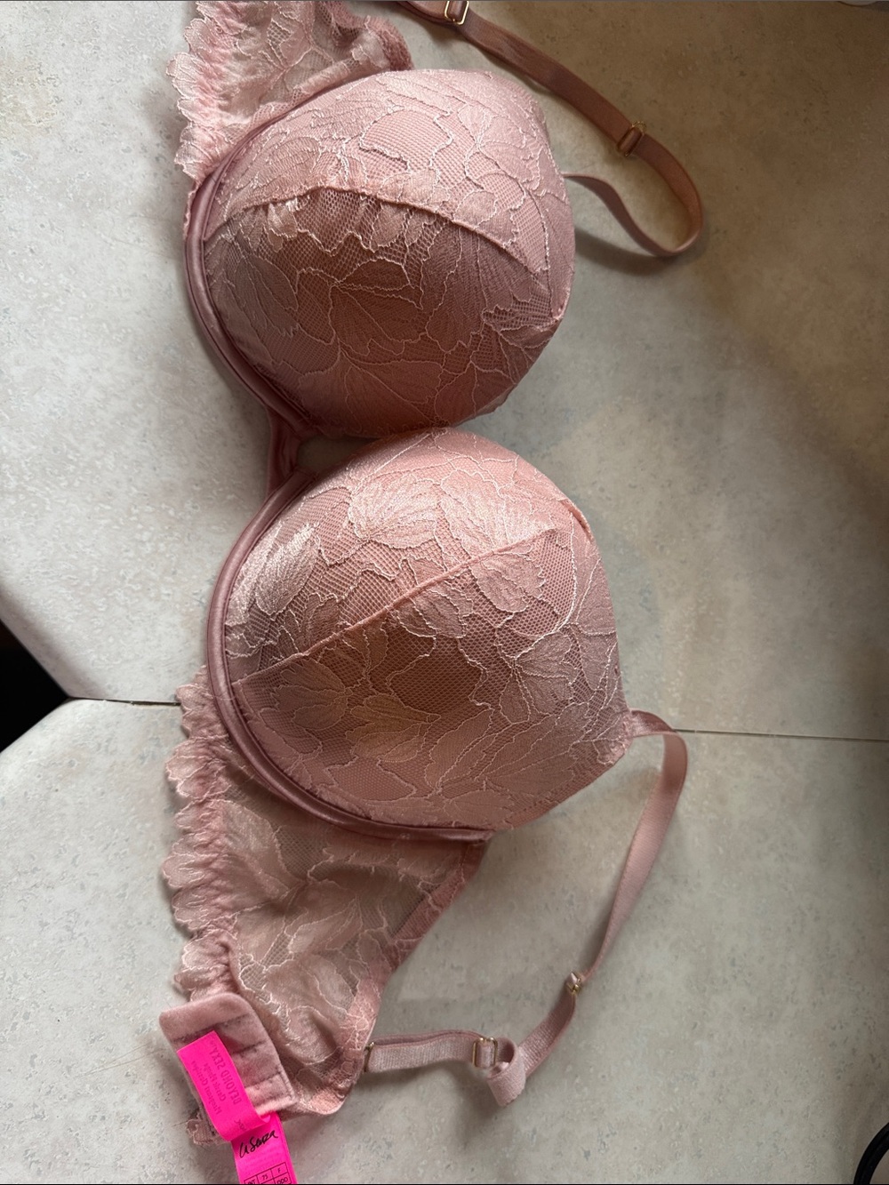 La SENZA Pink Lace Push-Up Bra